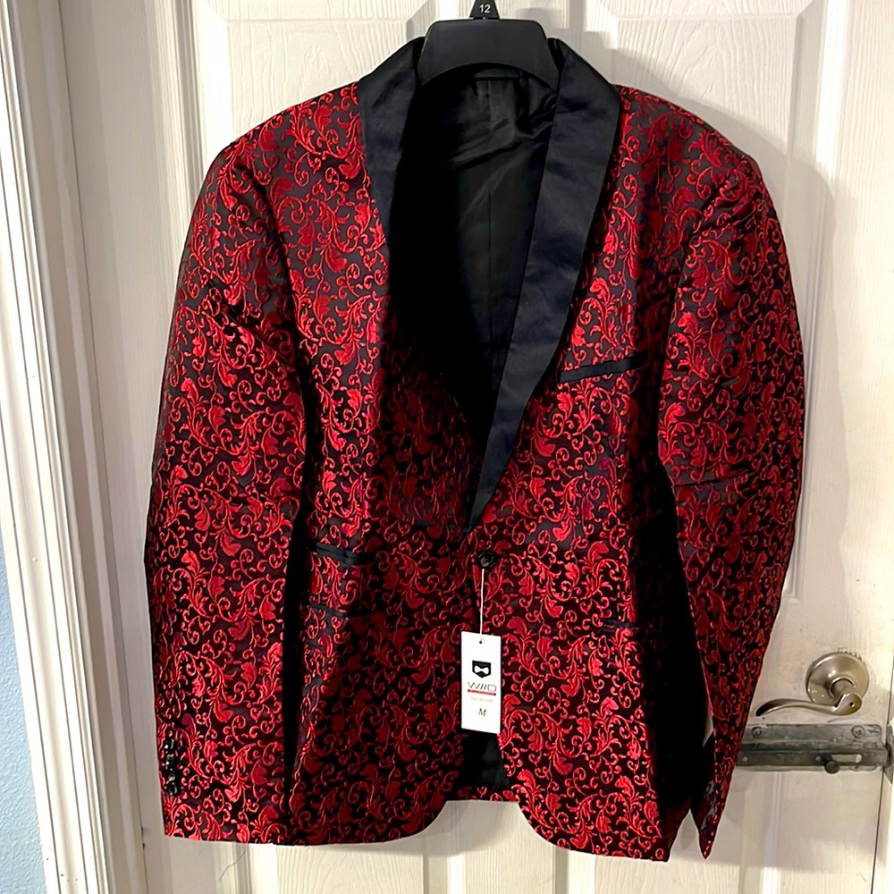 William/David- The Gentry Jacquard Slim Fit Blazer Tuxedo Jacket